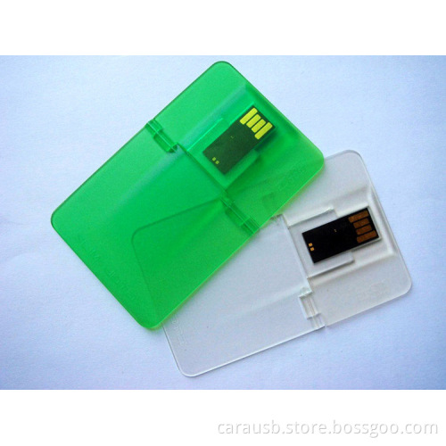 CaraUSB branded Transparent plastic material folding card Usb flash disk bank card gift cards customized pendrive 8GB colorful
